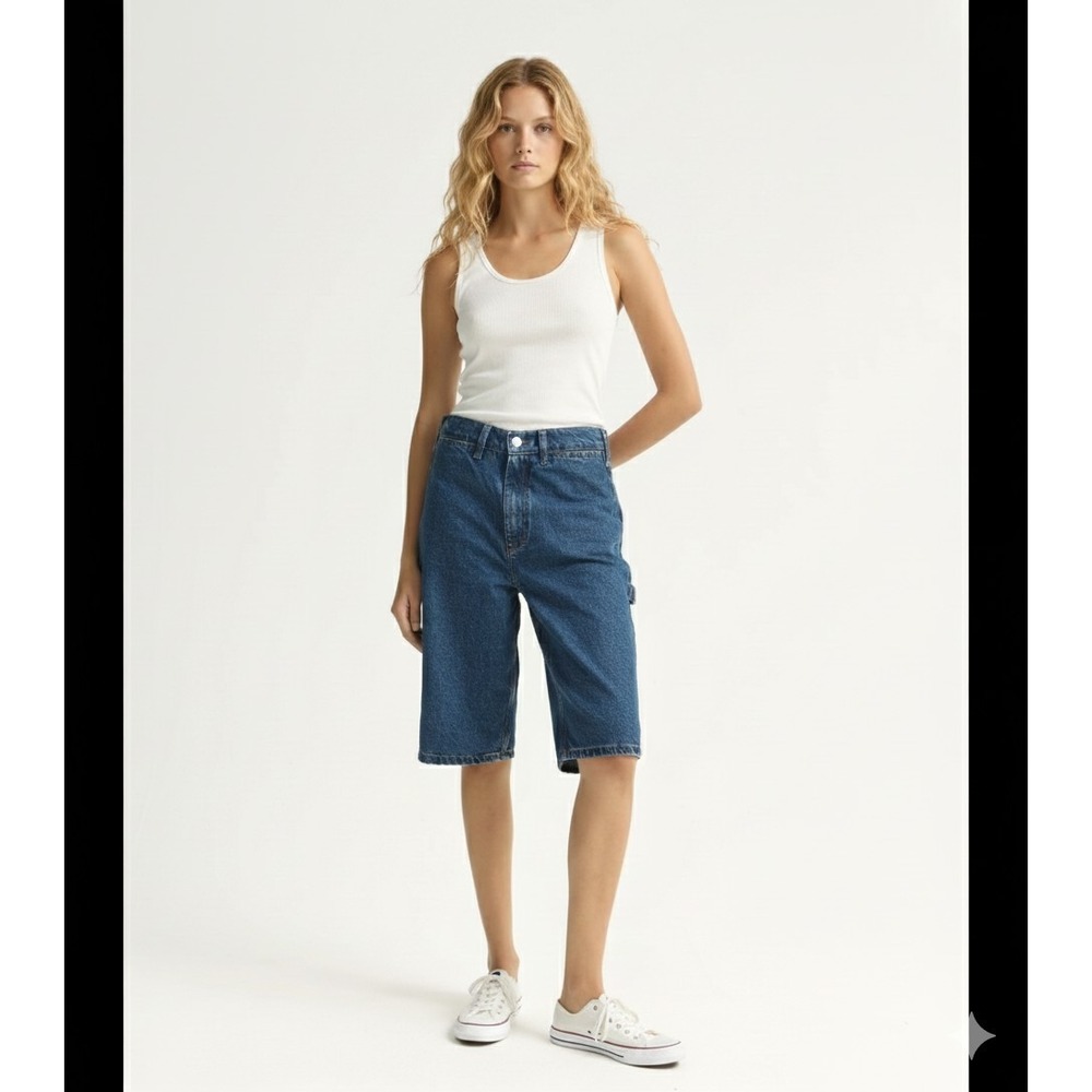 New $108 DALA Starch Short Flat Blue 29 NWT Carpenter Shorts Free People Womens